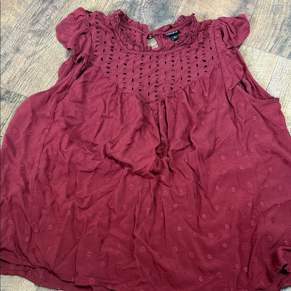 Torrid Burgundy Eyelet Blouse